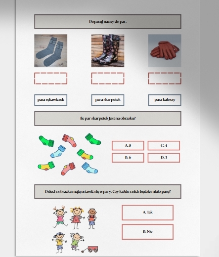 Pary. Karta pracy. Sprawdzian