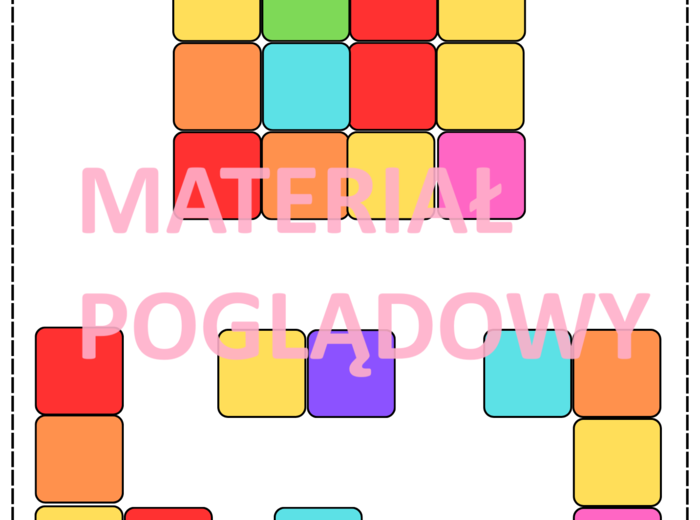 Bloktris - łamigłówka logiczna. Gra dydaktyczna. Dzień Kropki.