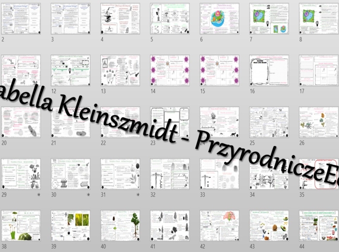 Biologiczne karty pracy dla klasy 5 w formacie pptx. Materiał zawiera 44 karty pracy do samodzielnego uzupełniania
