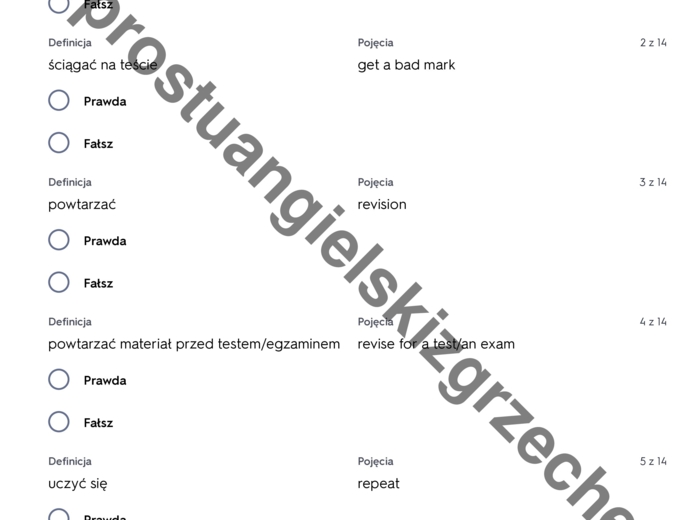 English Class A2+ - Unit 8 - testy