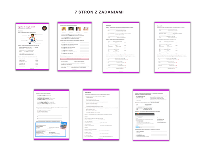 Together dla Kasy 5 Unit 4 Materiały dodatkowe, powtórzenie, ćwiczenia, zadania, karty pracy, język angielski, słownictwo, gramatyka, komunikacja