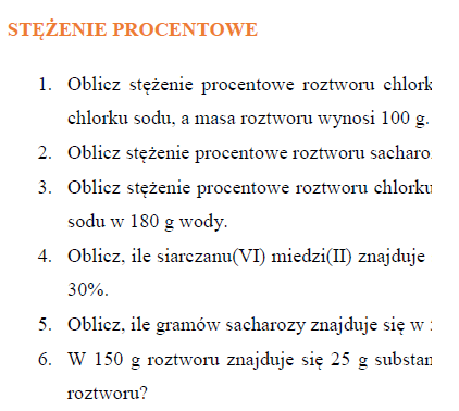 Stężenie procentowe-zadania