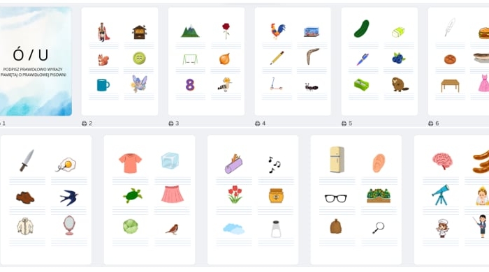 Podpisywanie wyrazów ó lub u