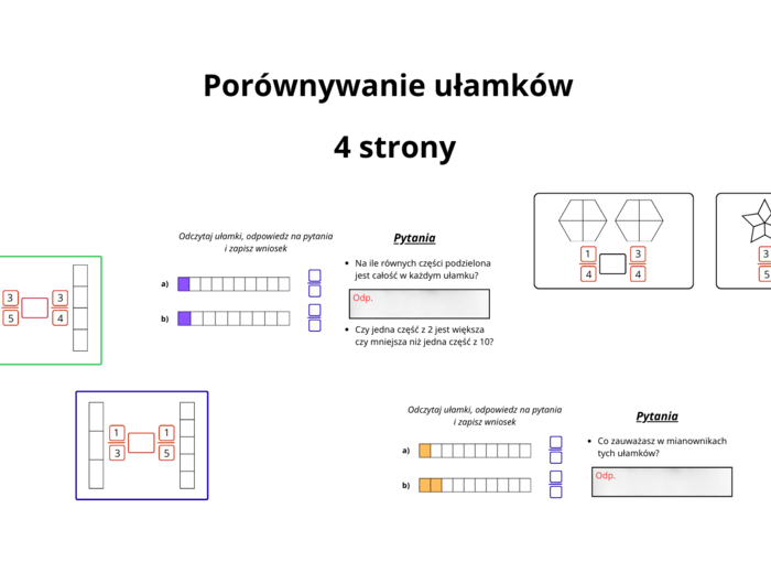 Ułamki bez bólu: 4-stronnicowy pakiet mistrza matematyki (Metoda Singapurska!)