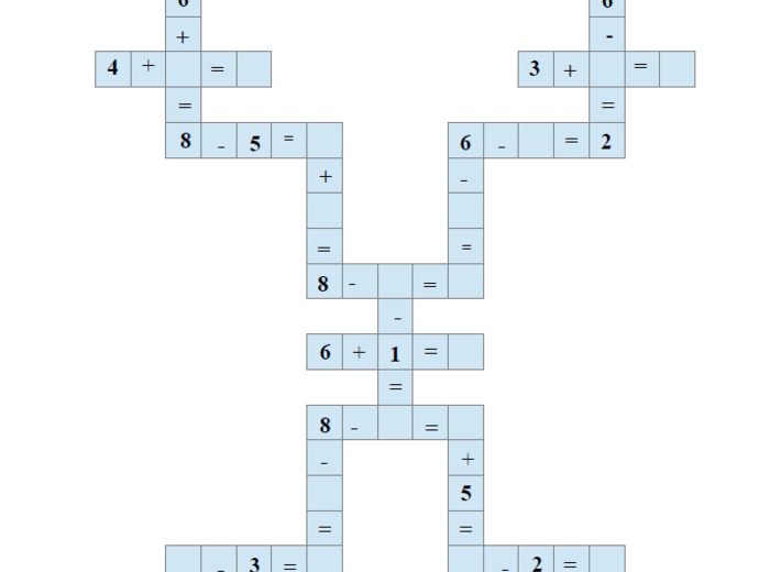 Matematyczne krzyżówki - doskonalenie dodawania i odejmowania