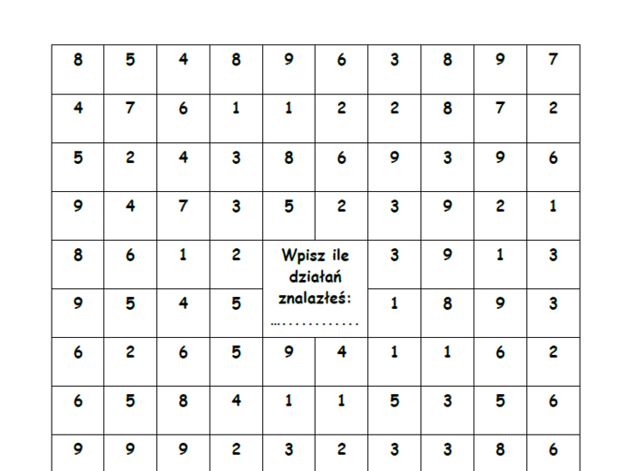 „Zaczarowana para”- doskonalenie dodawania i odejmowania