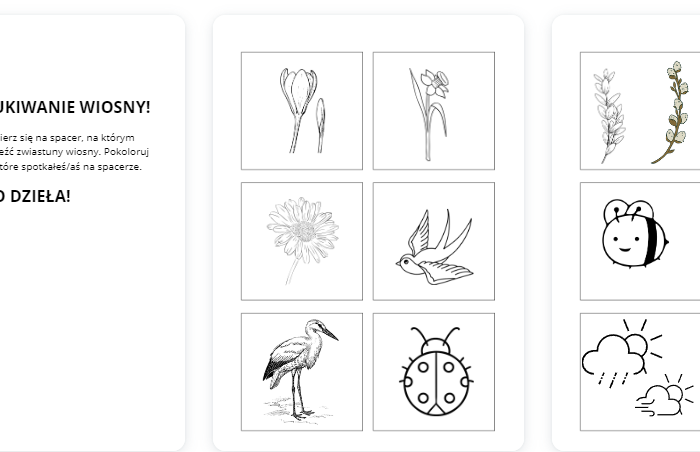 Poszukiwanie wiosny - karty obrazkowe do poszukiwania wiosny