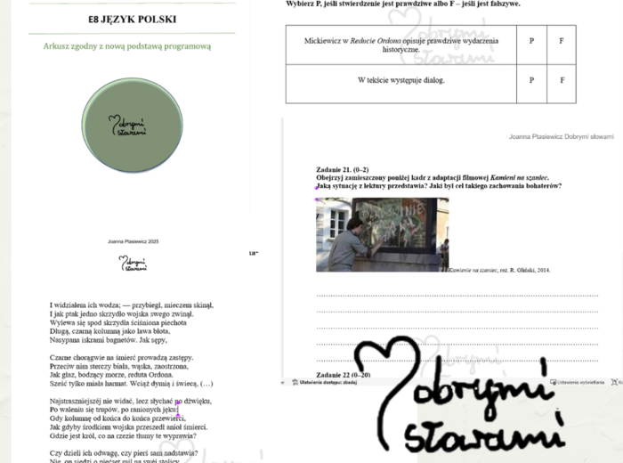 2. Arkusz E8 z języka polskiego – zgodny z nową podstawą programową