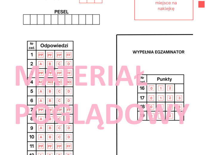 Karta odpowiedzi egzamin ósmoklasisty matematyka 2021-2024