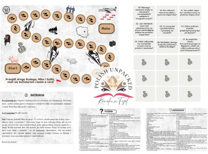 Gra planszowa "Kamienie na szaniec" Aleksandra Kamińskiego, grywalizacja, lektura, egzamin ósmoklasisty