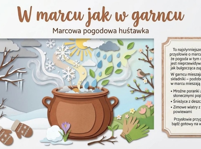 Marzec - gazetka szkolna, gazetka tematyczna, prezentacja, plansze