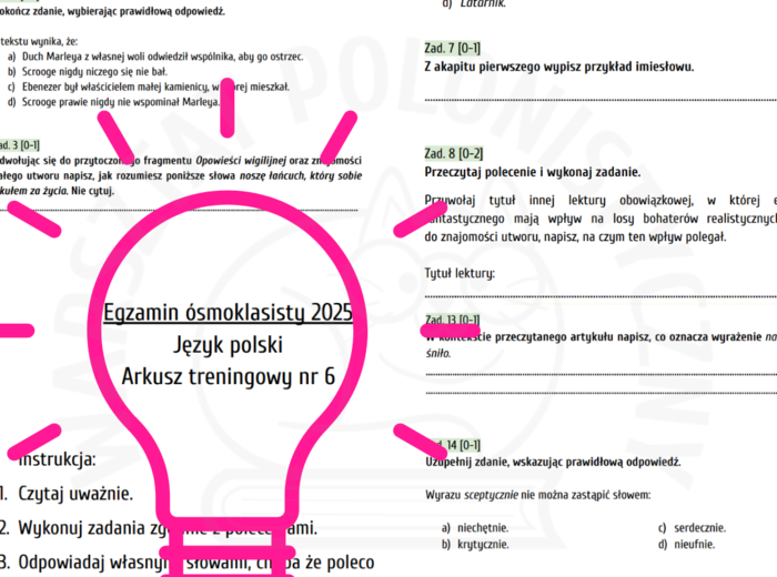 Egzamin ósmoklasisty 2025: język polski – przykładowy arkusz nr 6