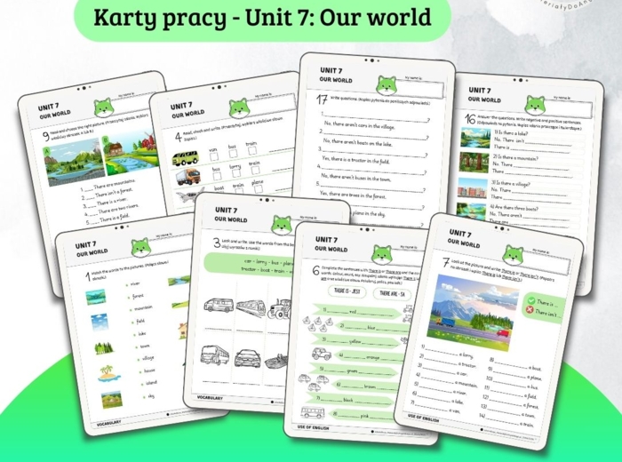 New English Adventure 2 – Unit 7: Our world – Karty pracy dla klasy 2