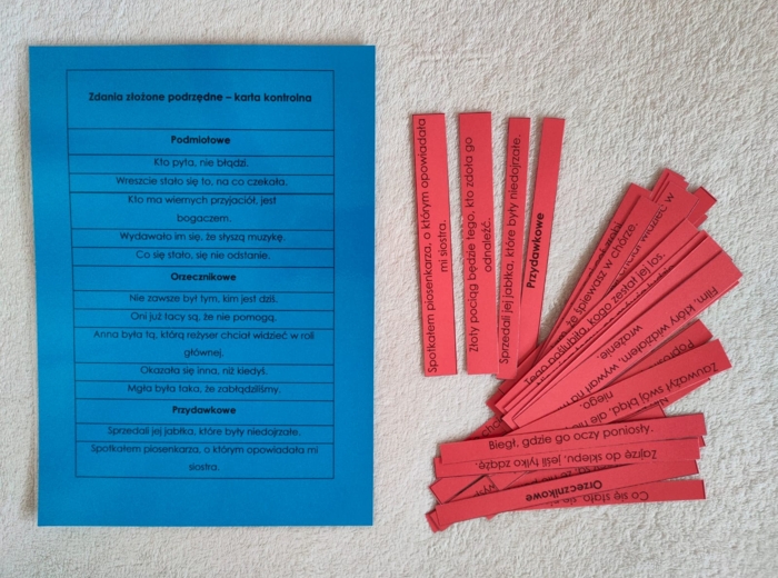 Zdania złożone podrzędnie – typy i wykresy – ćwiczenia