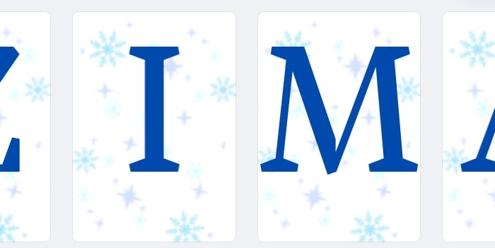 ZIMA - napis na gazetkę