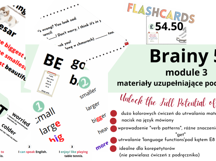 Brainy 5,unit 3, dodatkowe materiały do podręcznika, stopniowanie przymiotników