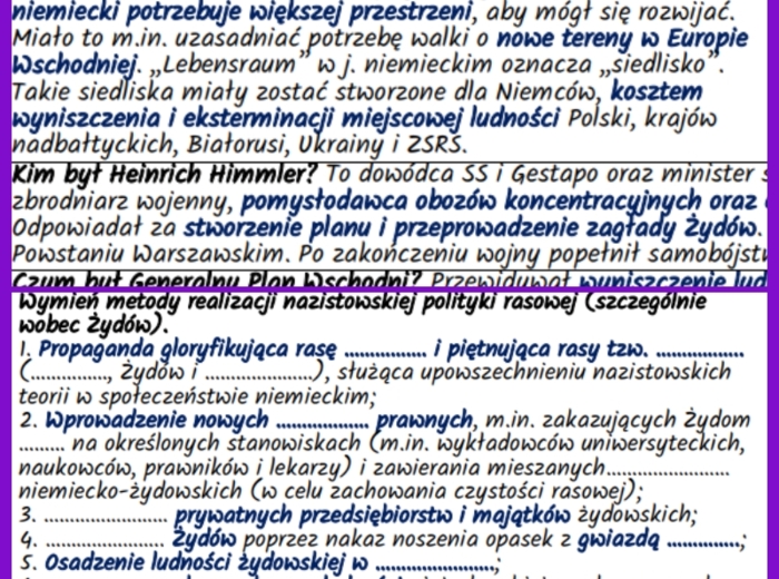 Obraz okupacji niemieckiej w Europie – notatki i karta pracy