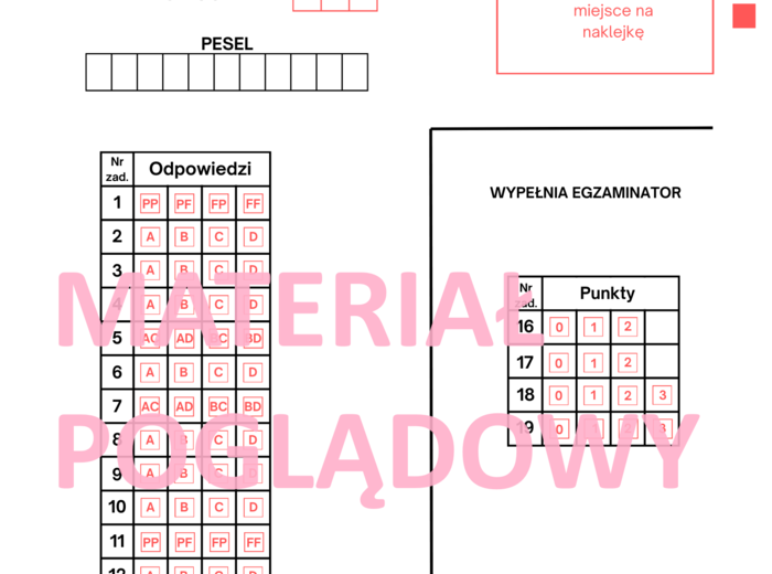 Karta odpowiedzi egzamin ósmoklasisty matematyka 2021-2024