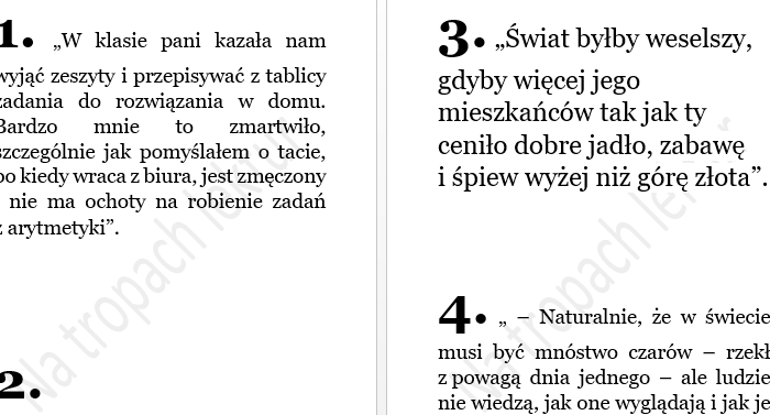 DZIEŃ KSIĄŻKI - podchody literackie "Na tropach lektur", 2 wersje: klasy IV-VI i VII-VIII