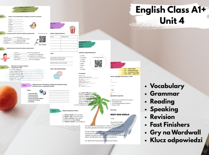 English Class A1+ Unit 4 - BIG WORLD - Zestaw ćwiczeń