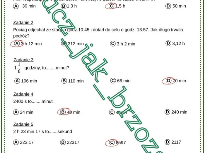 Karta pracy, połącz kropki, obliczenia zegarowe i kalendarzowe, klasa 6, kalendarz i czas