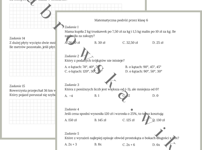 Matematyczna podróż przez klasę 6