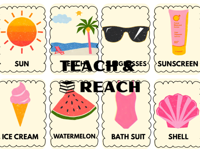 Summer flashcards - słówka wakacyjne do druku