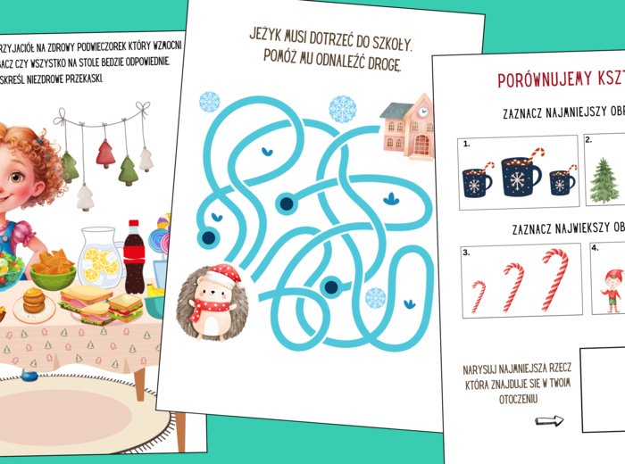 ZIMOWA PRZYGODA - KARTY PRACY DLA DZIECI W WIEKU PRZEDSZKOLNYM/ 30 STRON