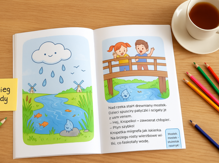Książeczka dla dzieci „Przygody Kropelki Deszczu”