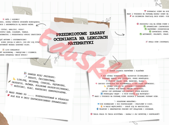 (WERSJA PDF) 🎓 Przedmiotowe Zasady Oceniania z Matematyki – 2 wersje graficzne