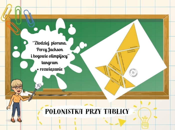 "Złodziej pioruna. Percy Jackson i bogowie olimpijscy" tangram + rozwiązanie