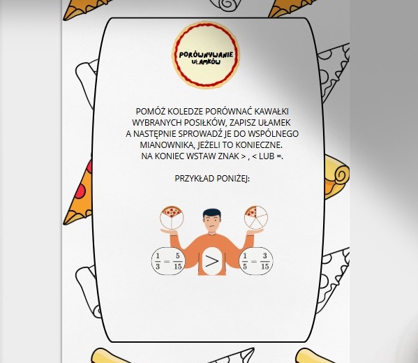 PORÓWNYWANIE UŁAMKÓW ZWYKŁYCH. Dzień liczby Pi. Dzień Matematyki.