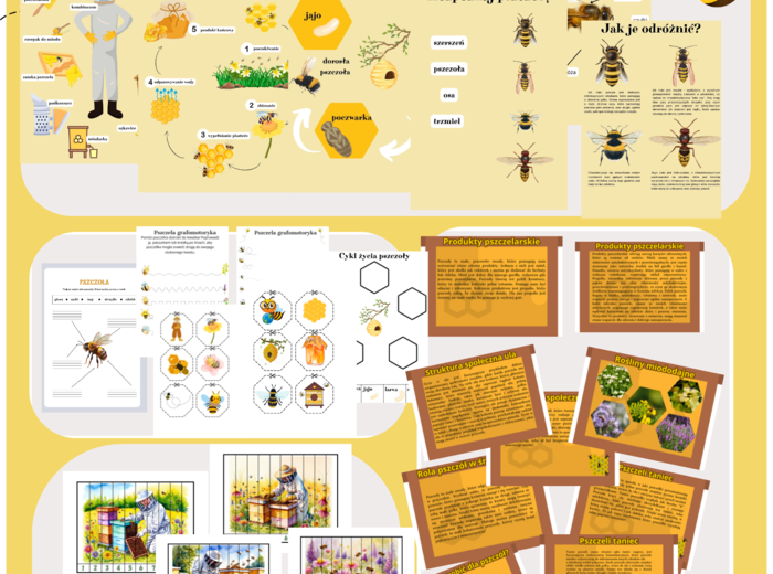 Dzień Pszczół - dekoracje, karty pracy i plansze edukacyjne. Pełen pakiet.