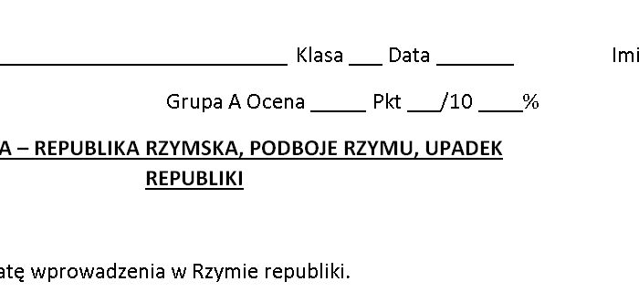 Kartkówka - starożytny Rzym