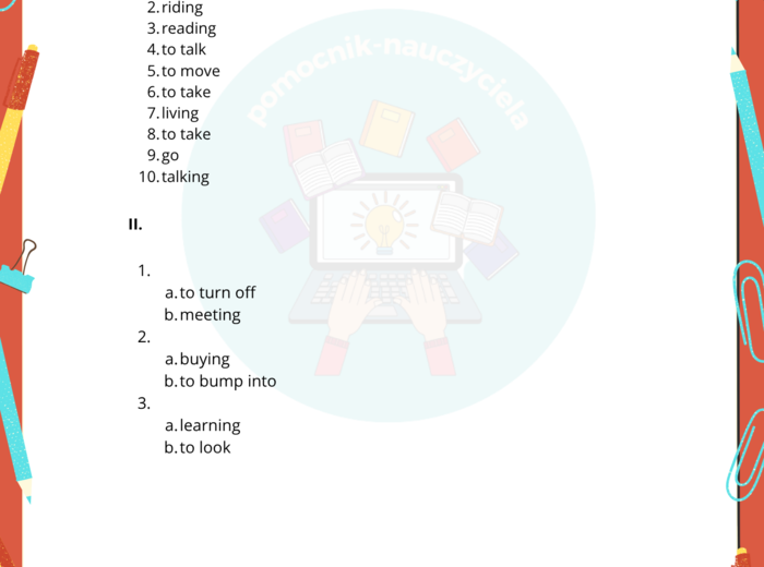 Konstrukcje czasownikowe gerund/infinitive