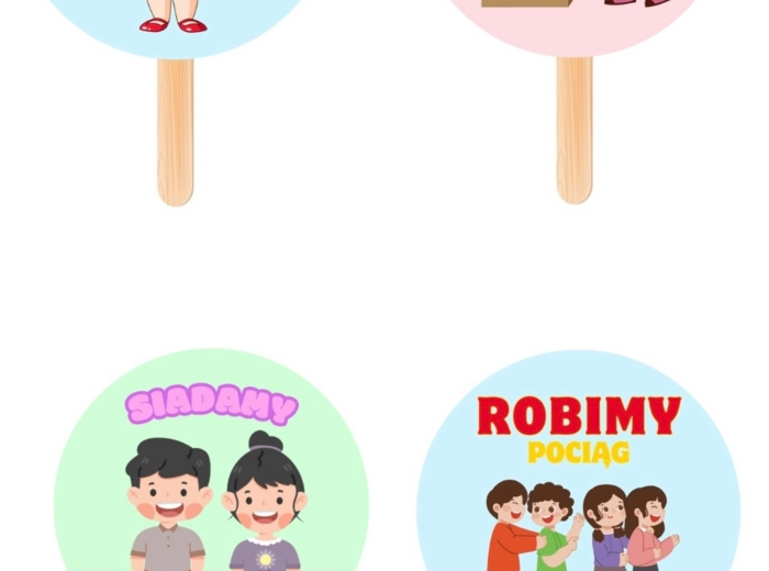 Tabliczki dla nauczyciela, lizaki informacyjne dla dzieci