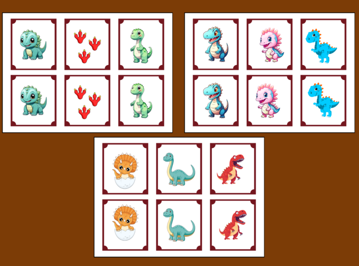 DZIEŃ DINOZAURA – memory – 36 szt. – biblioteka – świetlica – przedszkole
