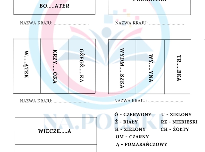 Odgadnij, czyja to flaga? - ćwiczenie ortograficzne
