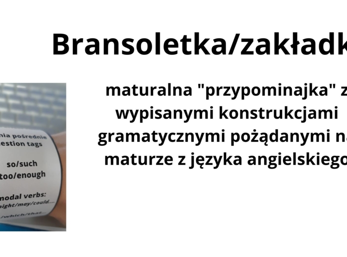 Matura z angielskiego: zakładka/bransoletka maturalna