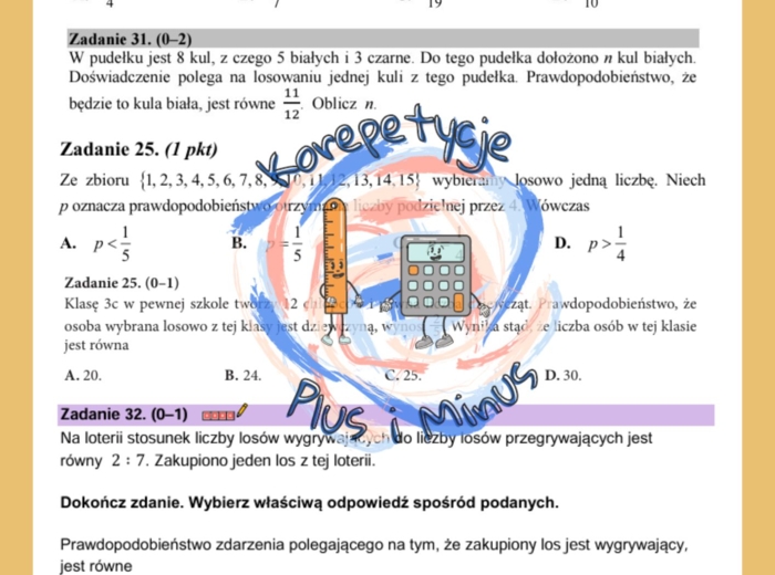 Zadania maturalne - prawdopodobieństwo