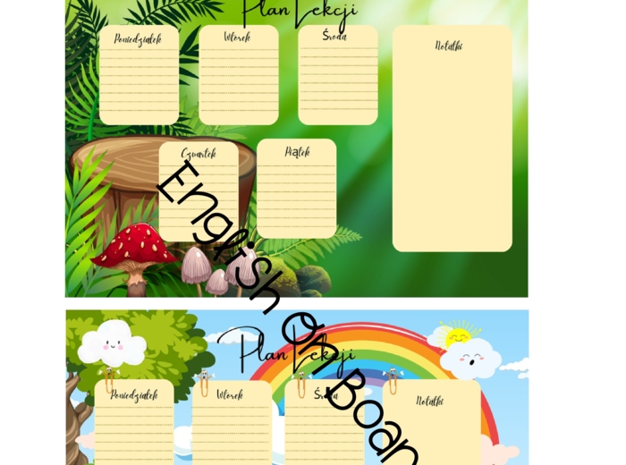 Plan lekcji - 2 wzory.