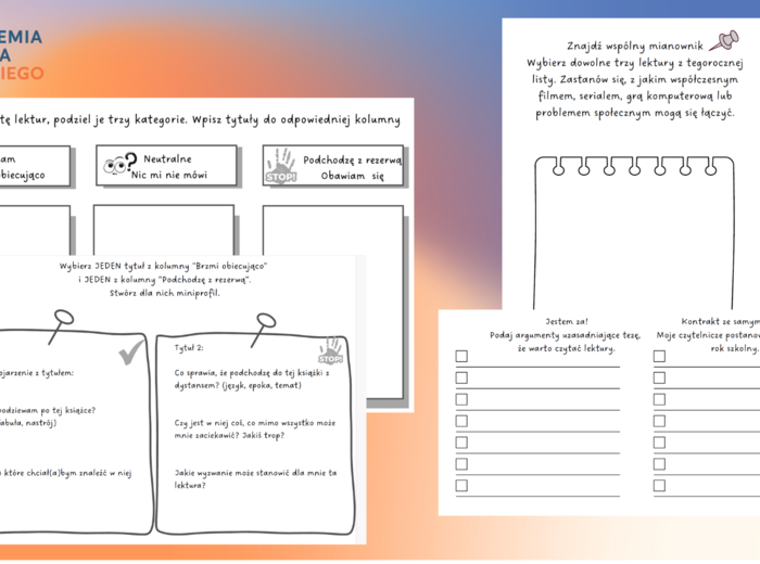 Motywująca lista lektur - karta pracy