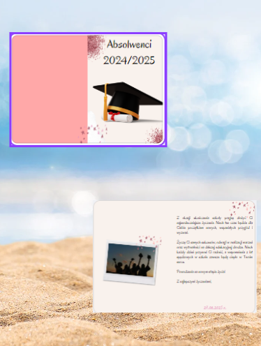 Kartka dla absolwentów - zakończenie/koniec roku szkolnego