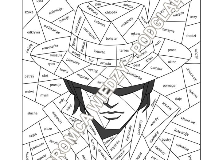 Sekret kapelusza - czesci mowy (karta pracy)