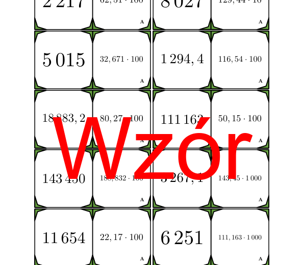 Domino - Mnożenie przez 10, 100 i 1000 | matematyka