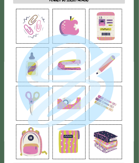 Memory - Powrót do szkoły | Gra edukacyjna dla dzieci