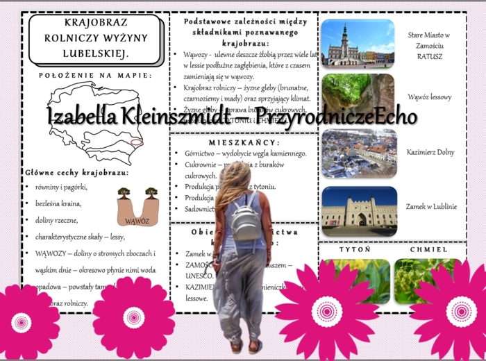 Sketchnotka/książeczka/notatka/wklejka/ściąga dla ucznia i przypomnienie dla nauczyciela/edukacja domowa. Temat „Krajobraz rolniczy Wyżyny Lubelskiej”. Materiał w pdf. Geografia 5, Dział „Krajobrazy Polski”. Nowość 2024/2025.