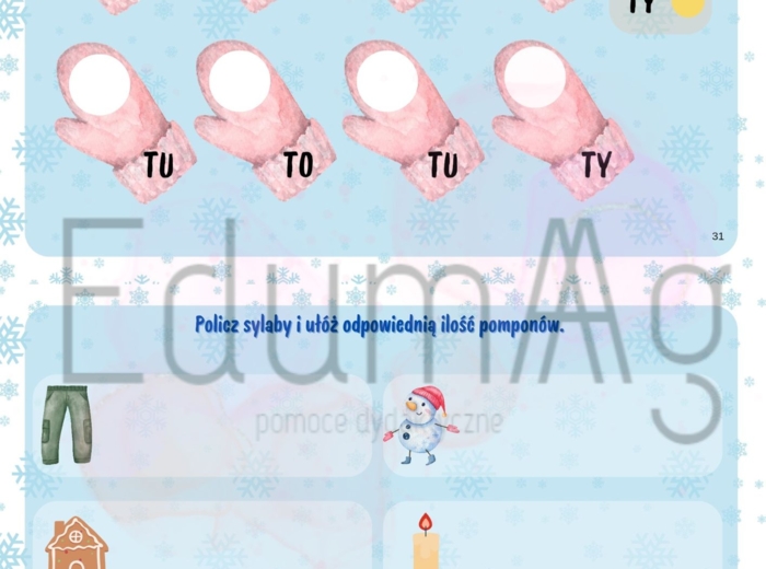 Zimowe ćwiczenia z pomponami