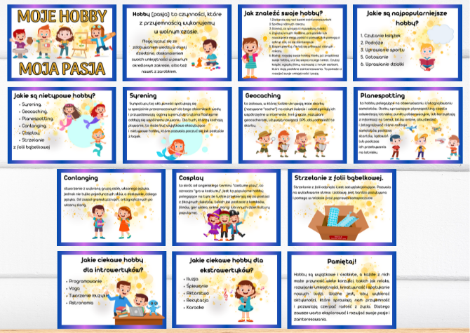 Moje hobby - moja pasja - gazetka dekoracja