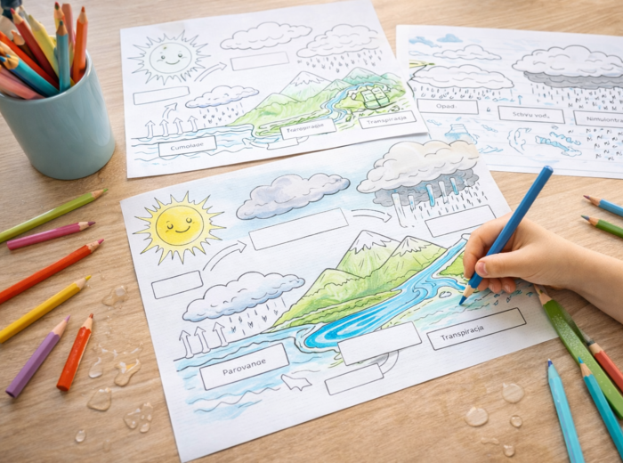 Obieg wody w przyrodzie – karty pracy i mini-eksperymenty